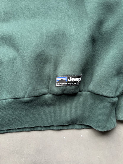 VINTAGE JEEP GREEN 1/4 ZIP SWEATER - L