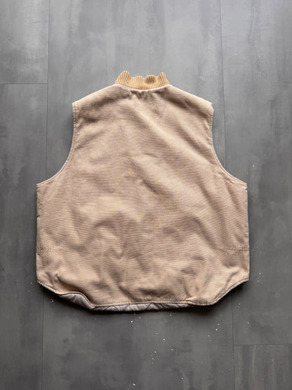 VINTAGE TRI-MOUNTAIN BEIGE WORK GILET - XL