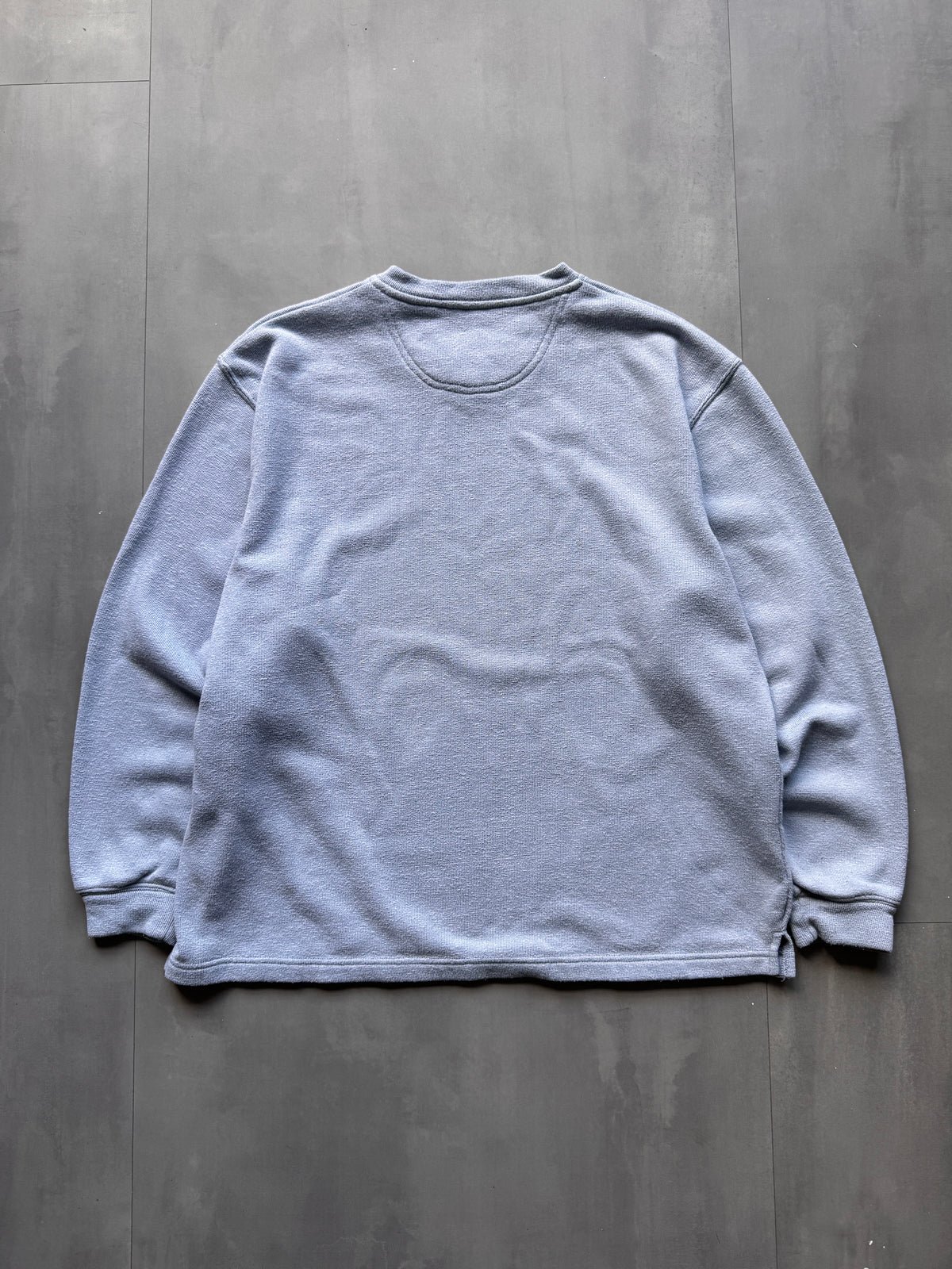 VINTAGE SCHOTT NYC LIGHT BLUE V-NECK SWEATER - L