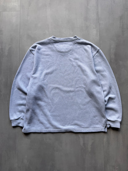 VINTAGE SCHOTT NYC LIGHT BLUE V-NECK SWEATER - L