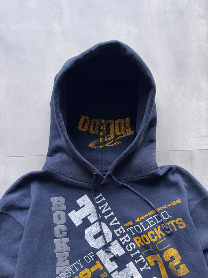VINTAGE CHAMPION UNIVERSITY OF TOLEDO NAVY HOODIE - M