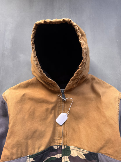 VINTAGE CARHARTT REWORKED CAMO PATTERN ACTIVE JACKET - XS