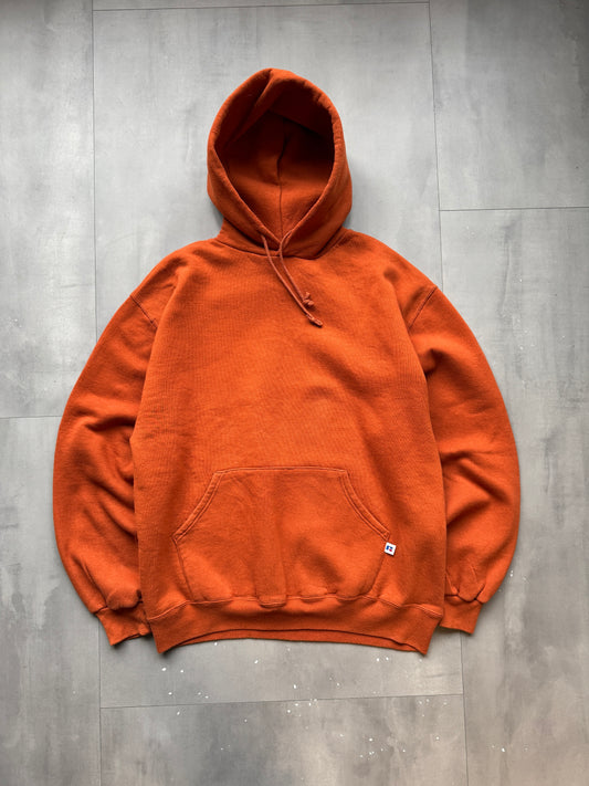 VINTAGE RUSSELL ATHLETICS ORANGE HOODIE - L