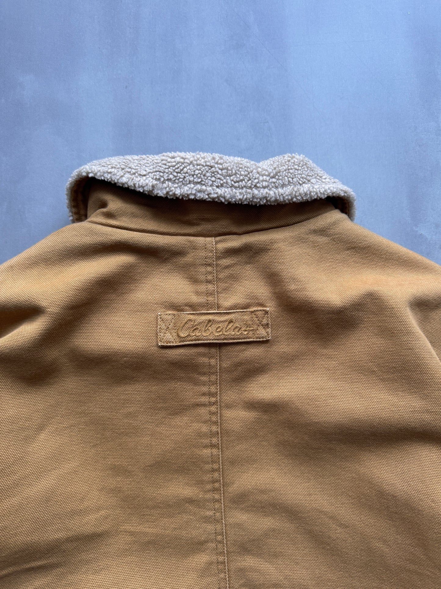 VINTAGE CABELA'S TAN SHERPA LINED ARCTIC JACKET - XXL
