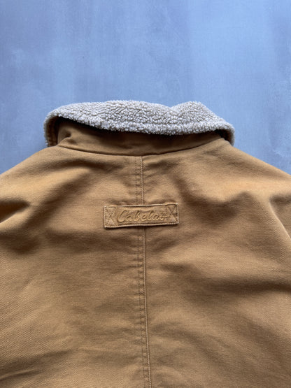 VINTAGE CABELA'S TAN SHERPA LINED ARCTIC JACKET - XXL