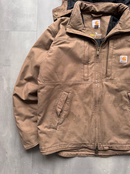 VINTAGE CARHARTT BROWN FULLSWING WORK JACKET - L