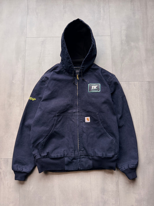 VINTAGE CARHARTT TIC CONCRETE NAVY ACTIVE JACKET - LARGE