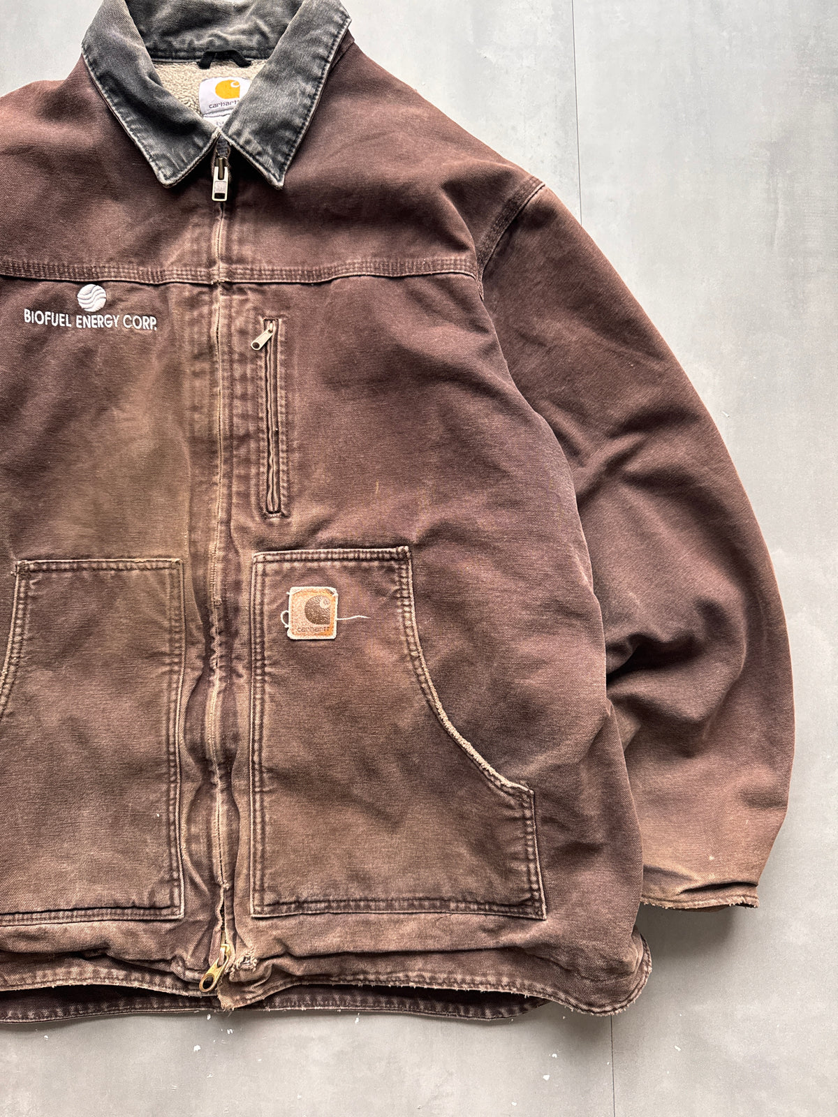 VINTAGE CARHARTT DARK BROWN SHERPA LINED ARCTIC JACKET - XL