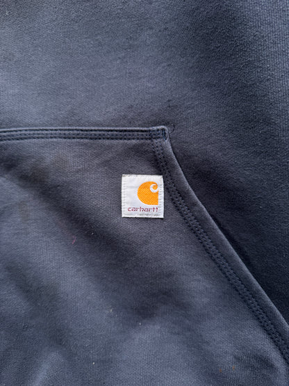 VINTAGE CARHARTT FADED NAVY HOODIE - L