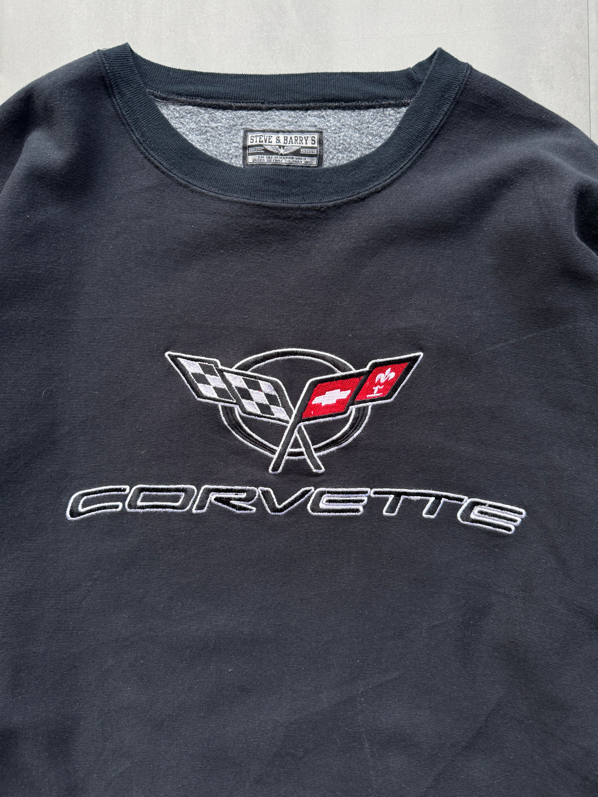 VINTAGE STEVE & BARRY'S CORVETTE BLACK SWEATER - XXL