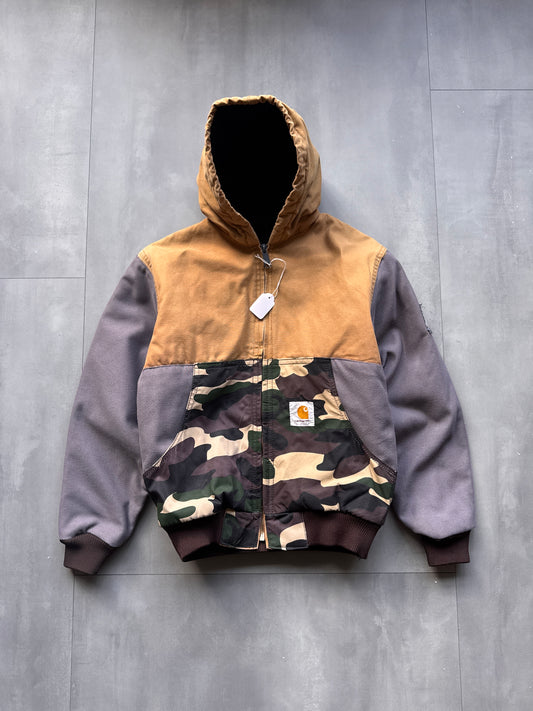 VINTAGE CARHARTT REWORKED CAMO PATTERN ACTIVE JACKET - XS