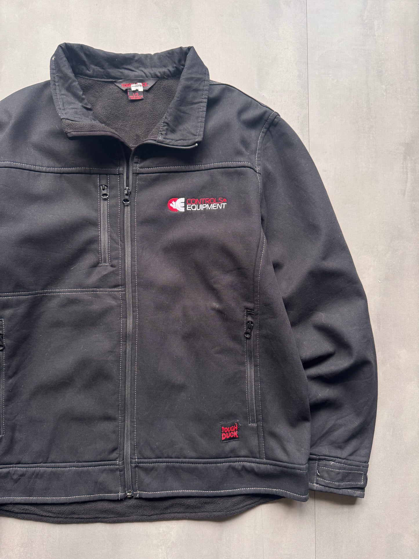 VINTAGE TOUGH DUCK FLEECE LINED WORK JACKET - L