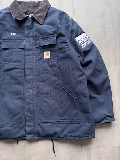 VINTAGE CARHARTT NAVY ARCTIC JACKET - XL