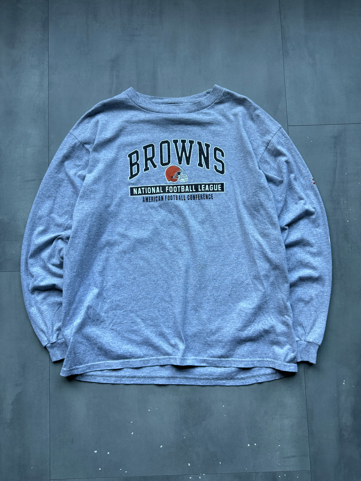 VINTAGE NFL CLEVELAND BROWNS GREY LONGSLEEVE - XL