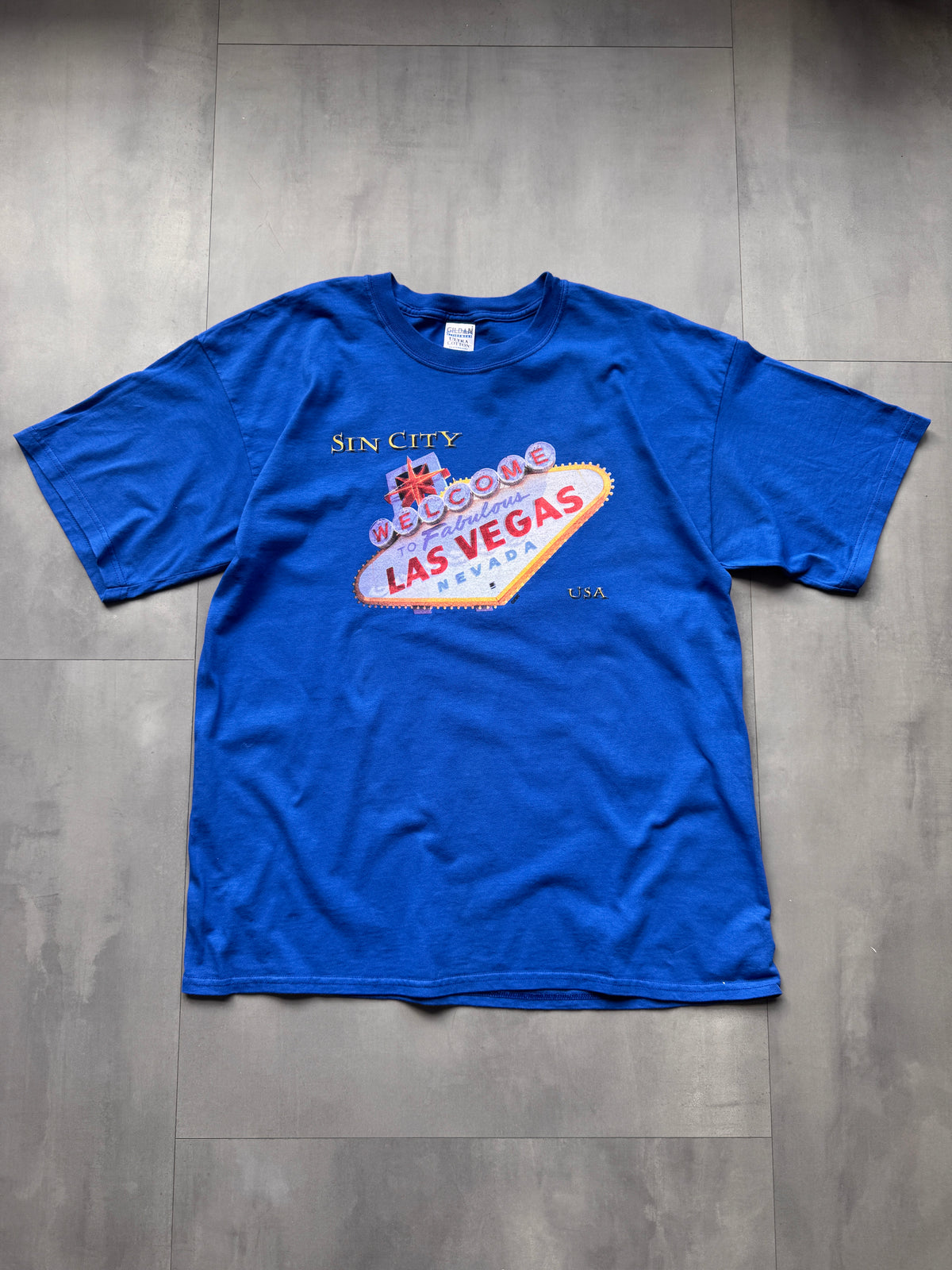 VINTAGE LAS VEGAS BLUE TEE - XL