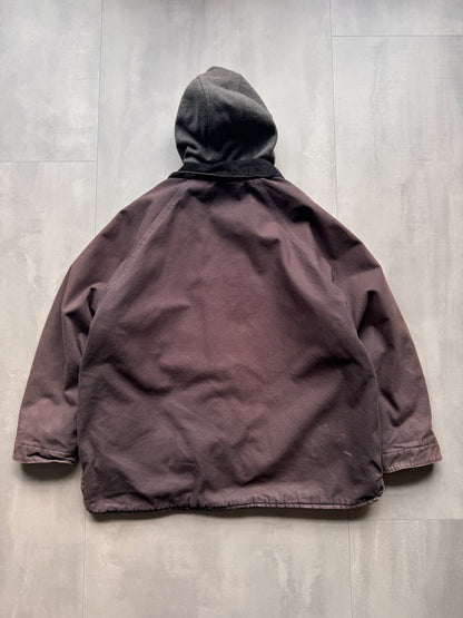 VINTAGE BERNE SHERPA LINED BROWN JACKET - XL