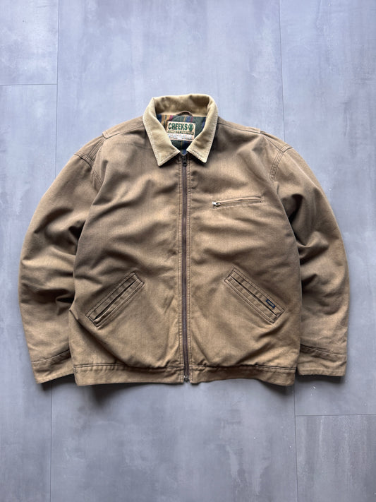 VINTAGE CREEKS LINED GREEN/GREY DETROIT JACKET - L