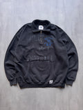 VINTAGE CHAMPION UNIVERSITY OF KENTUCKY BLACK 1/4 ZIP SWEATER - L