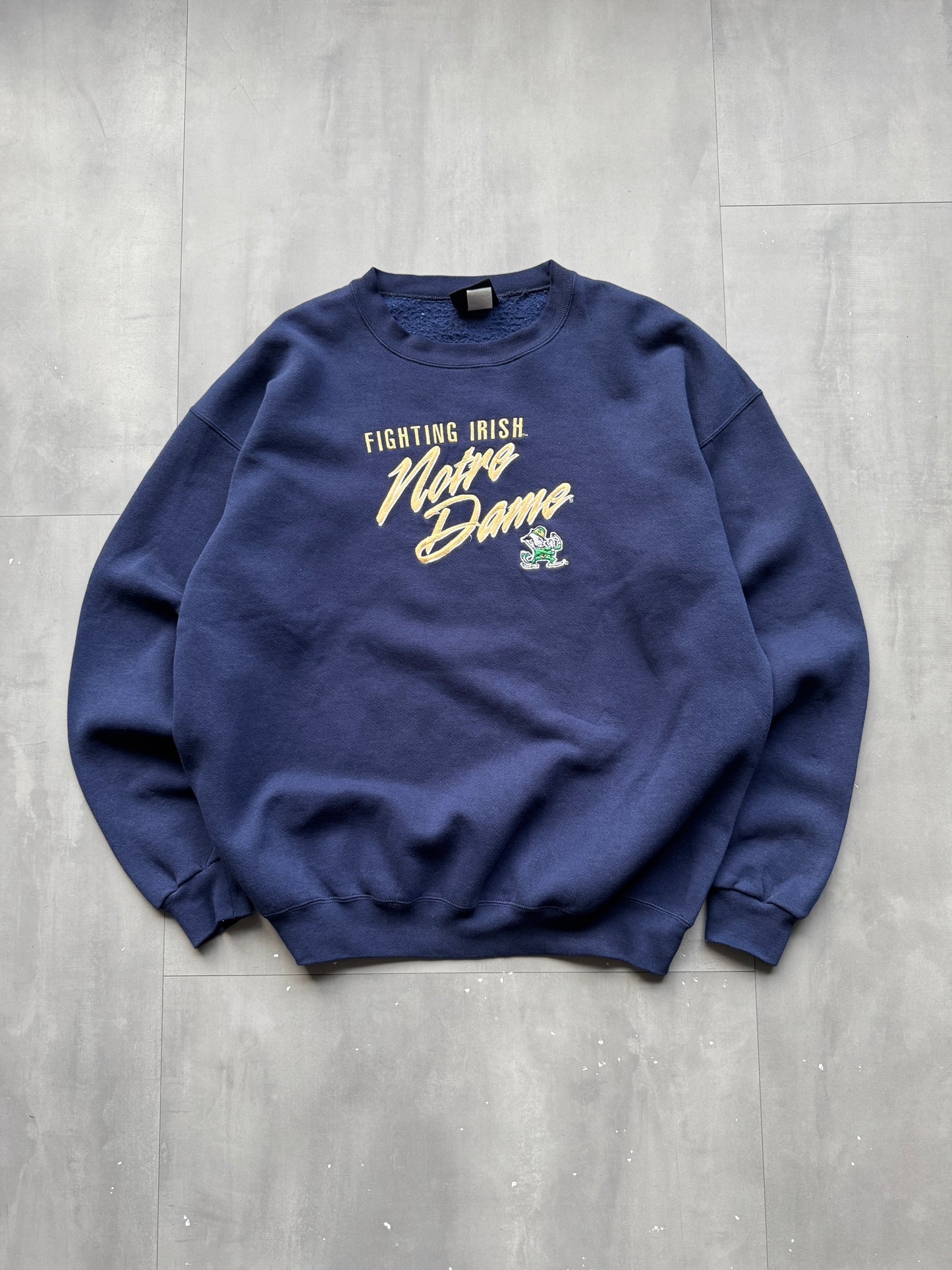 VINTAGE NOTRE DAME FIGHTING IRISH NAVY SWEATER - XL