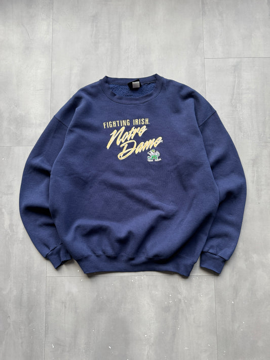 VINTAGE NOTRE DAME FIGHTING IRISH NAVY SWEATER - XL