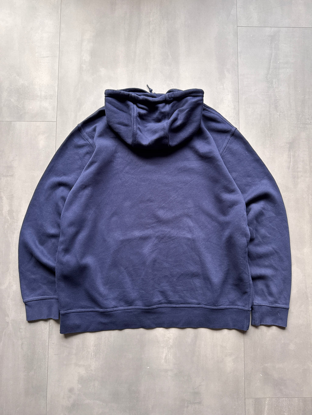 VINTAGE NIKE ROUND BALL CLASSIC NAVY HOODIE - XL