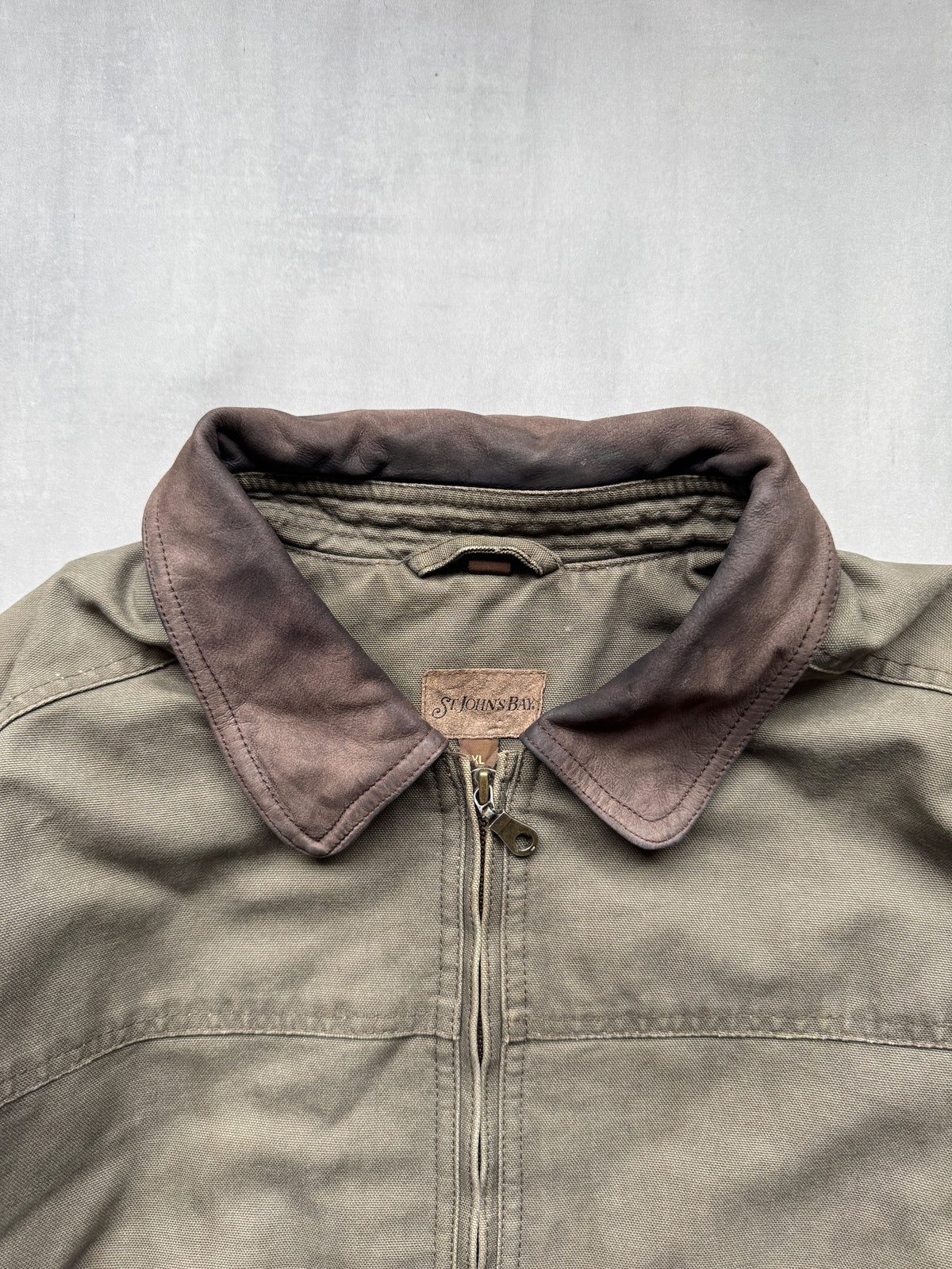 VINTAGE GREEN/GREY WORK JACKET - XL