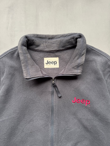 VINTAGE JEEP GREY ZIP FLEECE - L