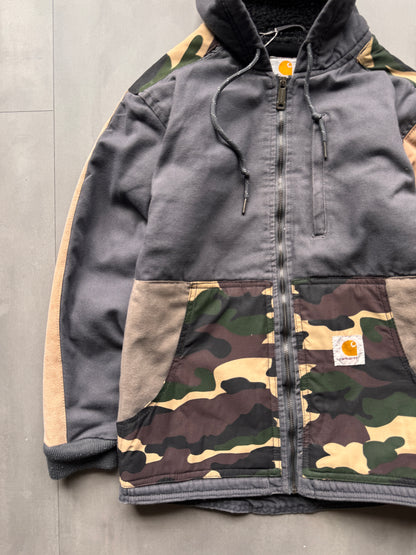 VINTAGE CARHARTT REWORKED CAMO PATTERN ACTIVE JACKET - XS