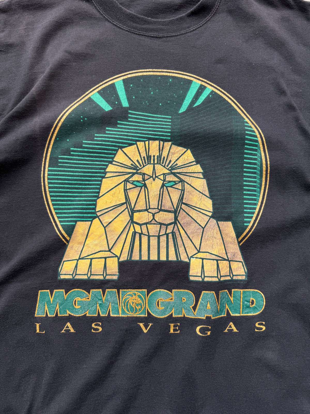 VINTAGE MGM GRAND LAS VEGAS BLACK TEE - L