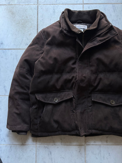 COLUMBIA SUEDE BROWN HEAVY WINTER JACKET - LARGE