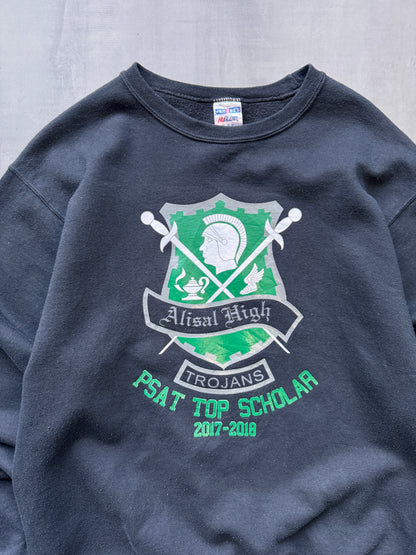 ALISAL HIGH TROJANS BLACK SWEATER - SMALL