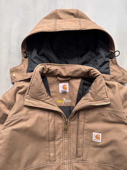 VINTAGE CARHARTT BROWN FULLSWING WORK JACKET - L