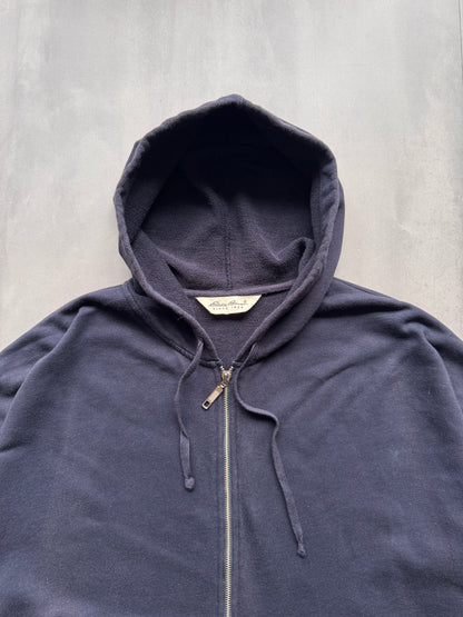 VINTAGE EDDIE BAUER NAVY ZIP UP HOODIE - XXL