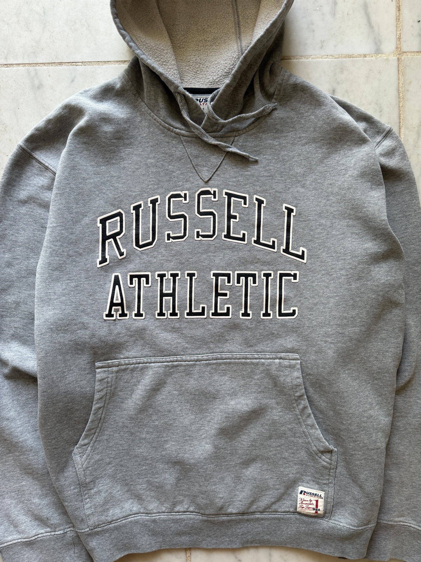 RUSSEL ATHLETICS GREY HOODIE - LARGE