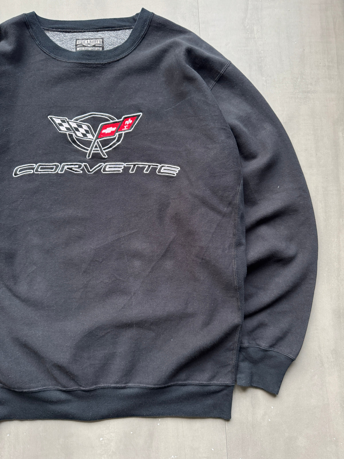 VINTAGE STEVE & BARRY'S CORVETTE BLACK SWEATER - XXL