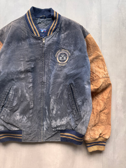 VINTAGE PORT AUTHORITY SUEDE BOMBER JACKET - M