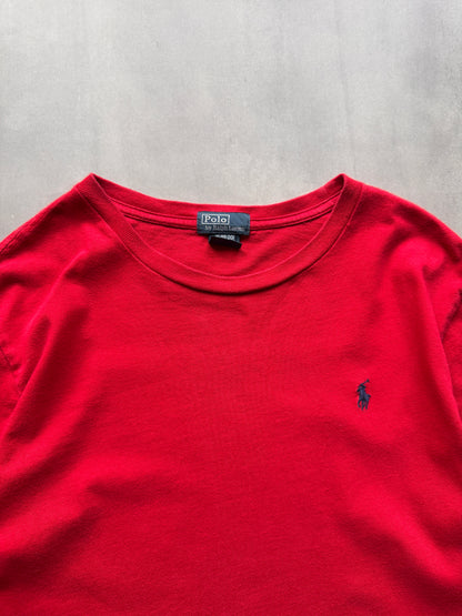 VINTAGE RALPH LAUREN RED LONGSLEEVE TEE - S