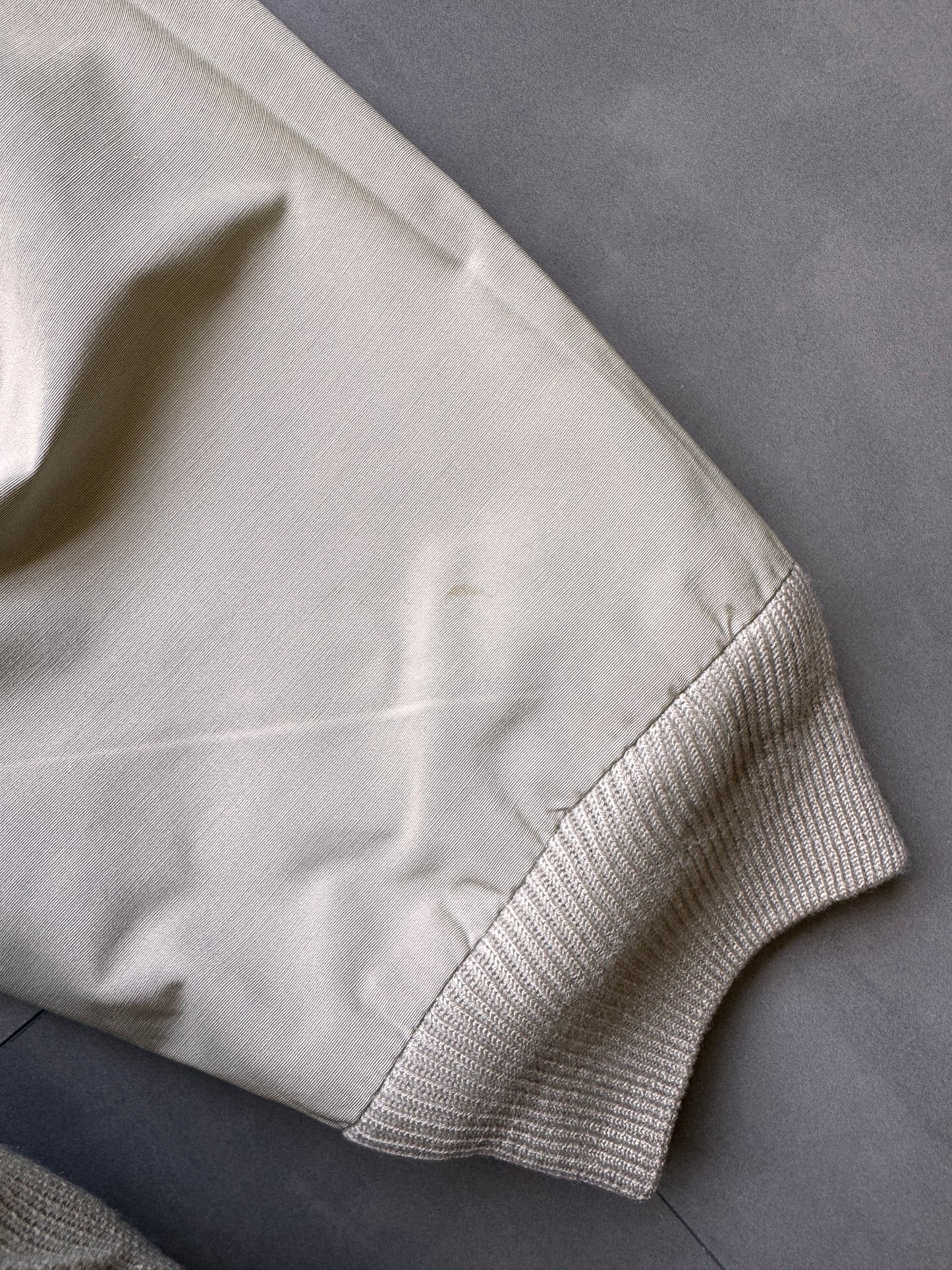 VINTAGE SCHOTT NYC BEIGE TRUCKER JACKET - L