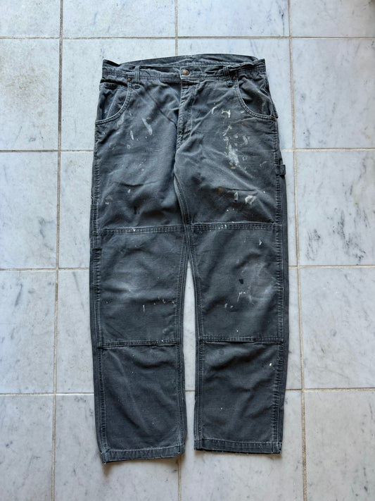 KEYS DOUBLE KNEES GREY WORK PANTS - 33x30