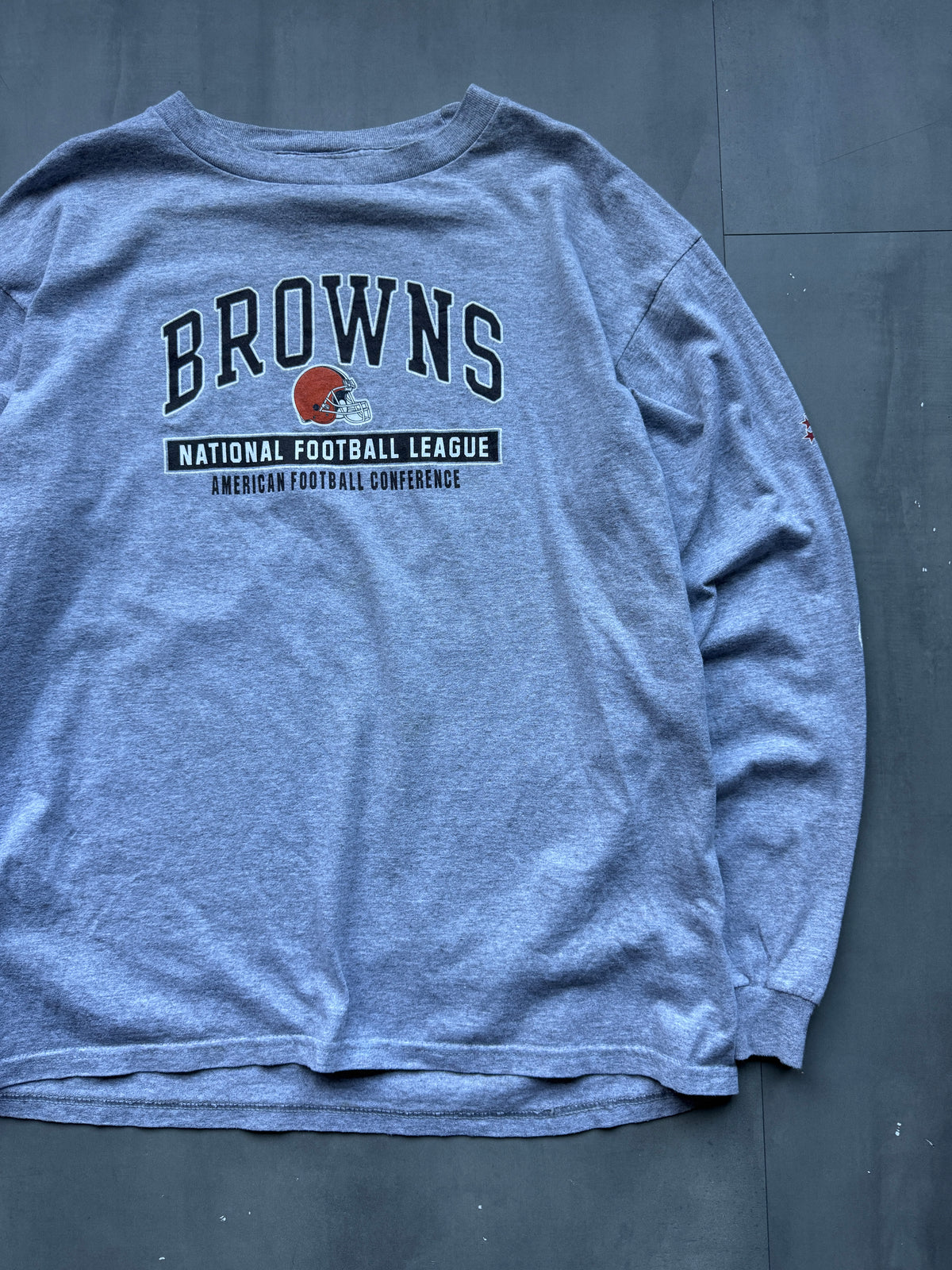 VINTAGE NFL CLEVELAND BROWNS GREY LONGSLEEVE - XL