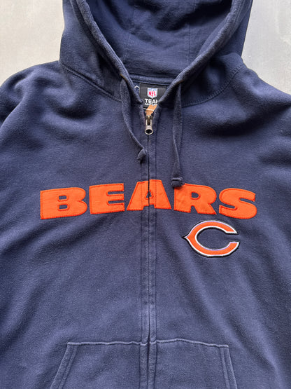 VINTAGE NFL CHICAGO BEARS NAVY ZIP UP HOODIE - XL