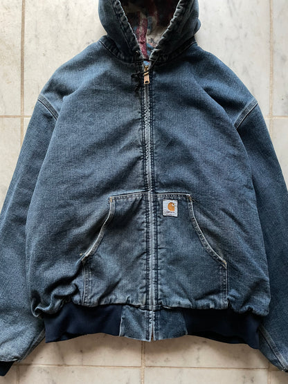 CARHARTT DENIM BLANKET LINED ACTIVE JACKET - XLARGE/XXLARGE