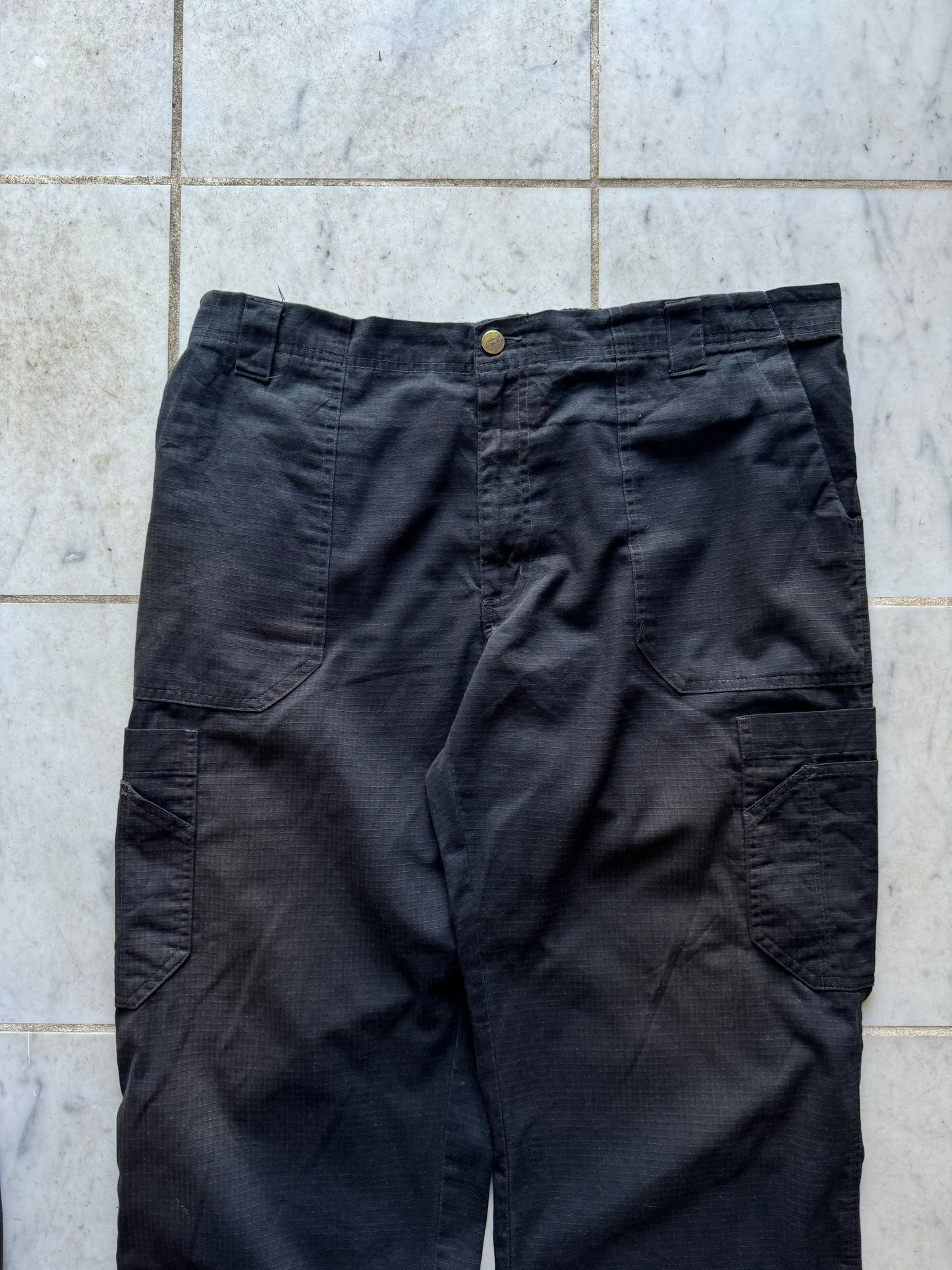 CARHARTT BLACK RIPSTOP WORK PANTS - 38x30