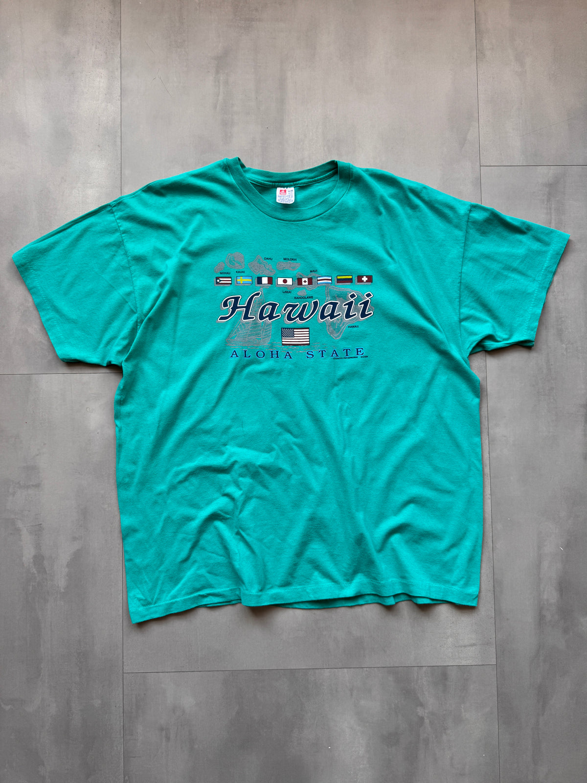 VINTAGE TURQUOISE HAWAII TEE - XXL