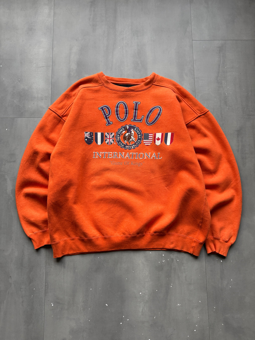 VINTAGE POLO ORANGE HEAVYWEIGHT SWEATER - XL