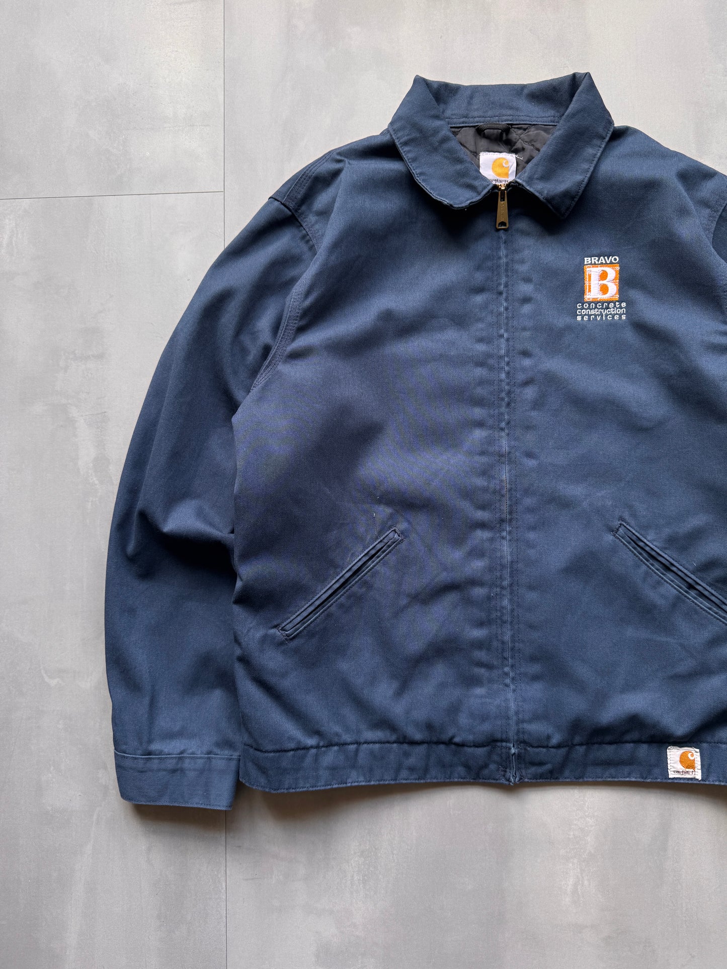 VINTAGE CARHARTT NAVY TWILL JACKET - L