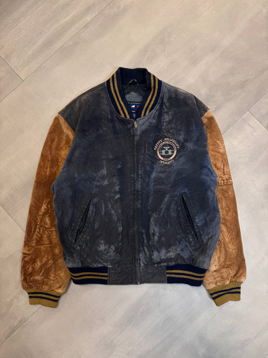 PORT AUTHORITY SUEDE BOMBER JACKET - MEDIUM/LARGE