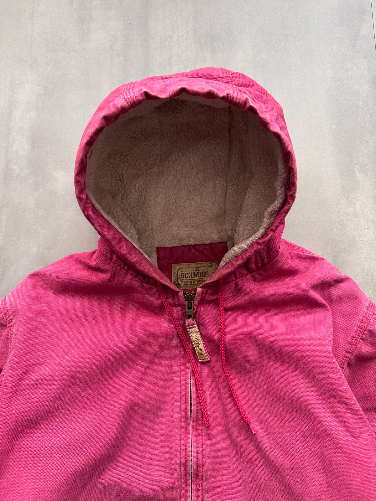 VINTAGE SMITHS PINK SHERPA LINED ACTIVE JACKET - M