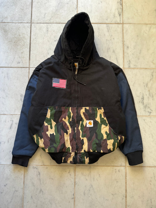 CARHARTT REWORKED CAMO PATTERN ACTIVE JACKET - XLARGE