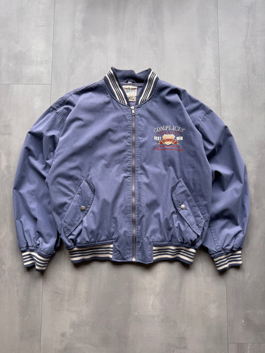 VINTAGE COMPLICES BLUE BOMBER JACKET - M
